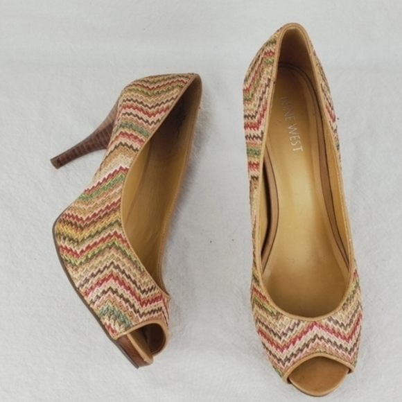 Nine west kendraho woven peep toe platform heels - Picture 11 of 11